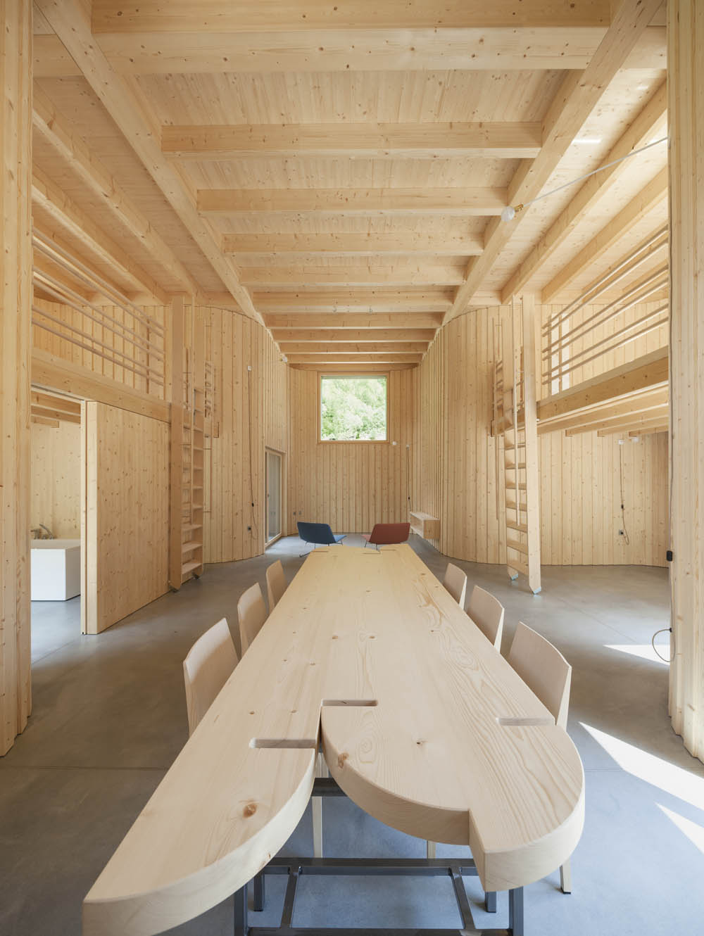 Interior of modern wooden house